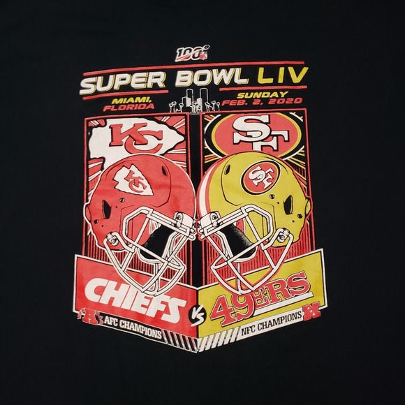Kansas City Chiefs VS San Francisco 49ers Shirt Mens L Black Football Super Bowl - Picture 3 of 9